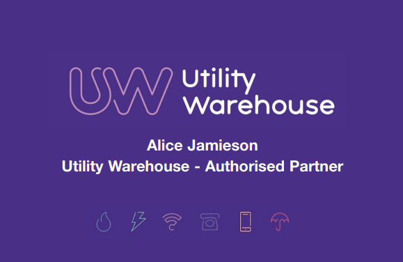 Alice, Utility Warehouse (UW) Business Card Front