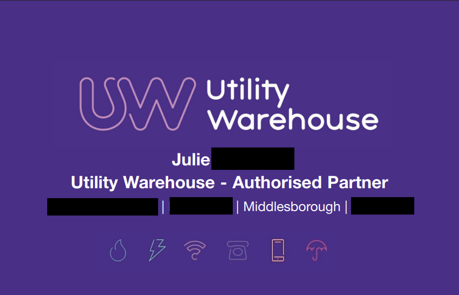 Chris Ingram, (Utility Warehouse) UW Business Card
