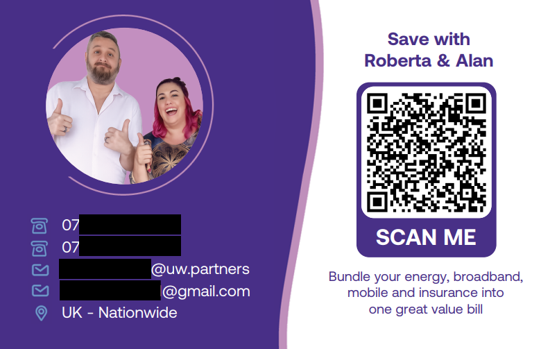 Roberta Paris and Alan Comer UW Business Cards Front